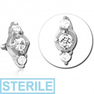 STERILE SURGICAL STEEL JEWELLED MICRO ATTACHMENT FOR 1.2MM INTERNALLY THREADED PINS - TRIPLE