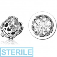 STERILE SURGICAL STEEL JEWELLED MICRO ATTACHMENT FOR 1.2MM INTERNALLY THREADED PINS - CROWN PIERCING