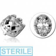 STERILE SURGICAL STEEL JEWELLED MICRO ATTACHMENT FOR 1.2MM INTERNALLY THREADED PINS - CROWN