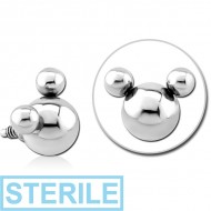 STERILE SURGICAL STEEL MICRO ATTACHMENT FOR 1.2MM INTERNALLY THREADED PINS - BALLS HEAD
