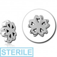 STERILE SURGICAL STEEL MICRO ATTACHMENT FOR 1.2MM INTERNALLY THREADED PINS - CLOVER PIERCING