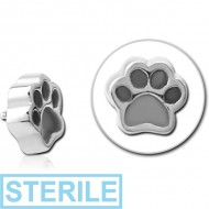STERILE SURGICAL STEEL MICRO ATTACHMENT FOR 1.2MM INTERNALLY THREADED PINS - ANIMAL PAW INDENT PIERCING