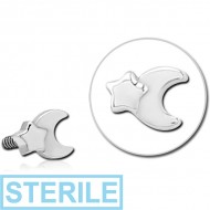 STERILE SURGICAL STEEL MICRO ATTACHMENT FOR 1.2MM INTERNALLY THREADED PINS - CRESCENT AND STAR