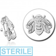 STERILE SURGICAL STEEL MICRO ATTACHMENT FOR 1.2MM INTERNALLY THREADED PINS - HONEY BEE PIERCING