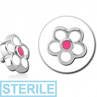 STERILE SURGICAL STEEL MICRO ATTACHMENT WITH ENAMEL FOR 1.2MM INTERNALLY THREADED PINS - FLOWER