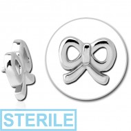 STERILE SURGICAL STEEL MICRO ATTACHMENT FOR 1.2MM INTERNALLY THREADED PINS - BOW TIE PIERCING
