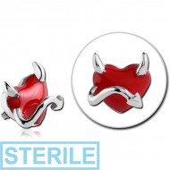 STERILE SURGICAL STEEL MICRO ATTACHMENT WITH ENAMEL FOR 1.2MM INTERNALLY THREADED PINS - DEVIL HEART