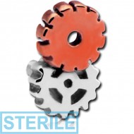 STERILE SURGICAL STEEL MICRO ATTACHMENT WITH COPPER PART FOR 1.2MM INTERNALLY THREADED PINS - STEAMPUNK