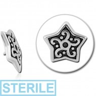 STERILE SURGICAL STEEL MICRO ATTACHMENT FOR 1.2MM INTERNALLY THREADED PINS - STAR PIERCING