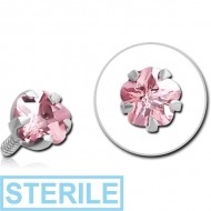 STERILE SURGICAL STEEL FLOWER PRONG SET JEWELLED FOR 1.6MM INTERNALLY THREADED PINS