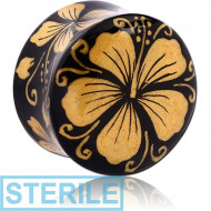 STERILE ORGANIC WOODEN PLUG HAND PAINTED DOUBLE FLARED