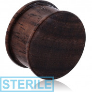 STERILE ORGANIC WOODEN PLUG BLACK ROSE-WOOD-SONO RIDGED