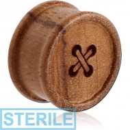 STERILE ORGANIC WOODEN PLUG TEAK RIDGED