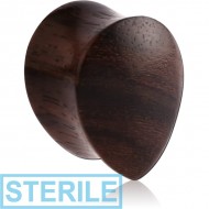 STERILE ORGANIC WOODEN PLUG TAMARIND TEAR DROP DOUBLE FLARED