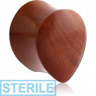 STERILE ORGANIC WOODEN PLUG ROSE-WOOD-SAWO TEAR DROP DOUBLE FLARED