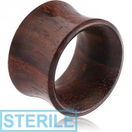 STERILE ORGANIC WOODEN TUNNEL DOUBLE FLARED - BLACK WOOD-SONO - THIN