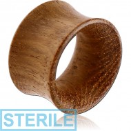 STERILE ORGANIC WOODEN TUNNEL TEAK DOUBLE FLARED THIN