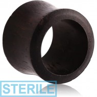 STERILE ORGANIC WOODEN TUNNEL DOUBLE FLARED EBONY