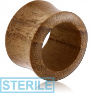 STERILE ORGANIC WOODEN TUNNEL TEAK DOUBLE FLARED