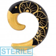 STERILE ORGANIC WOODEN SPIRAL CROCODILE HAND PAINTED
