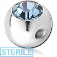 STERILE SURGICAL STEEL VALUE CRYSTAL JEWELLED BALL FOR BALL CLOSURE RING PIERCING