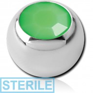 STERILE SURGICAL STEEL NEON ACRYLIC STONE JEWELLED BALL PIERCING