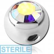 STERILE SURGICAL STEEL SIDE THREADED VALUE JEWELLED BALL PIERCING