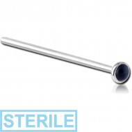 STERILE SURGICAL STEEL SEMI PRECIOUS CABOCHON STRAIGHT NOSE STUD PIERCING