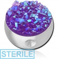 STERILE SURGICAL STEEL DRUZY RESIN BALL FOR BALL CLOSURE RING PIERCING