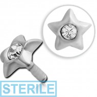 STERILE STERLING SILVER 925 JEWELLED PUSH FIT ATTACHMENT FOR BIOFLEX INTERNAL LABRET - STAR