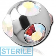 STERILE SURGICAL STEEL MULTI JEWELLED BALL PIERCING