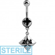 STERILE SURGICAL STEEL KOOL KATANA NAVEL BANANA - IRON CROSS