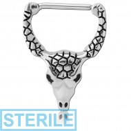 STERILE SURGICAL STEEL KOOL KATANA NIPPLE CLICKER - BUFFALO HEAD