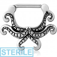 STERILE SURGICAL STEEL KOOL KATANA NIPPLE CLICKER - TENTACLES PIERCING