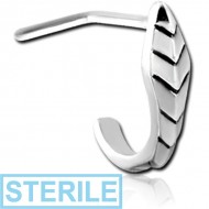 STERILE SURGICAL STEEL KOOL KATANA 90 DEGREE WRAP AROUND NOSE STUD
