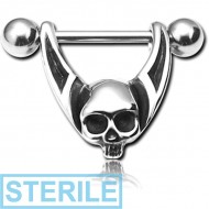 STERILE SURGICAL STEEL KOOL KATANA NIPPLE SHIELD - SKULL