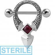 STERILE SURGICAL STEEL KOOL KATANA STONE NIPPLE SHIELD