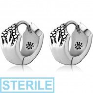 STERILE SURGICAL STEEL KOOL KATANA HUGGIES PAIR - FLAMES PIERCING