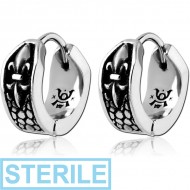 STERILE SURGICAL STEEL KOOL KATANA HUGGIES PAIR - FLEUR DE LIS PIERCING