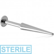 STERILE SURGICAL STEEL LABRET WITH LONG CONE PIERCING