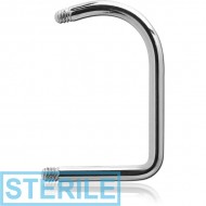 STERILE SURGICAL STEEL LIP HOOP PIN