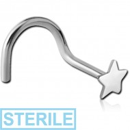 STERILE SURGICAL STEEL STAR LARGE CURVE NOSE STUD