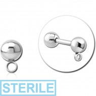STERILE SURGICAL STEEL MICRO BALL WITH HORIZONTAL HOOP PIERCING