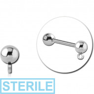 STERILE SURGICAL STEEL MICRO BALL WITH VERTICAL HOOP PIERCING