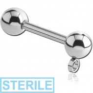 STERILE SURGICAL STEEL MICRO BARBELL WITH HORIZONTAL HOOP PIERCING