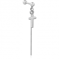 SURGICAL STEEL MICRO BARBELL WITH DANGLING CHARM PIERCING