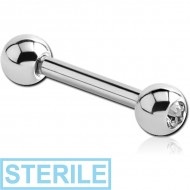 STERILE SURGICAL STEEL OPTIMA CRYSTAL JEWELLED MICRO BARBELL