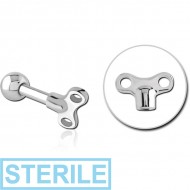 STERILE SURGICAL STEEL TRAGUS MICRO BARBELL