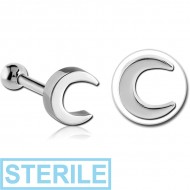 STERILE SURGICAL STEEL TRAGUS MICRO BARBELL - CRESCENT
