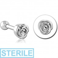 STERILE SURGICAL STEEL TRAGUS MICRO BARBELL - ROSE